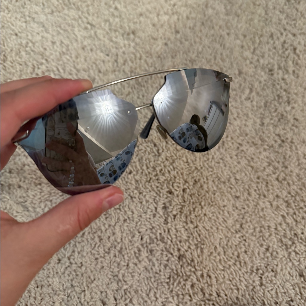 Dior Silver Mirrored Aviator Sunglasses